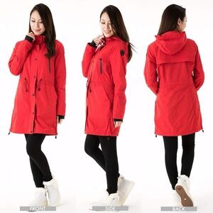 PAJAR Canada 🇨🇦  Vibrant Red Raincoat - Hooded Lightweight Jacket | Size S/P